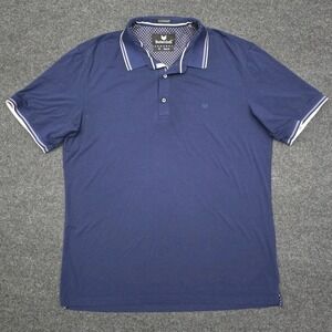 Buttercloth Mens XL Navy Blue Slim Fit Icy Cotton Polo Shirt Casual